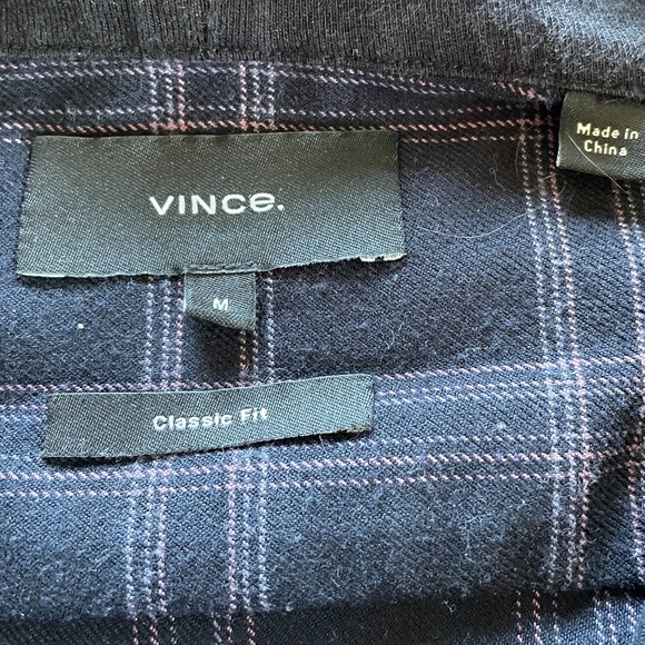 Vince Bixby Plaid Cotton Blend Hooded Button-Up Shirt - Picture 5 of 6